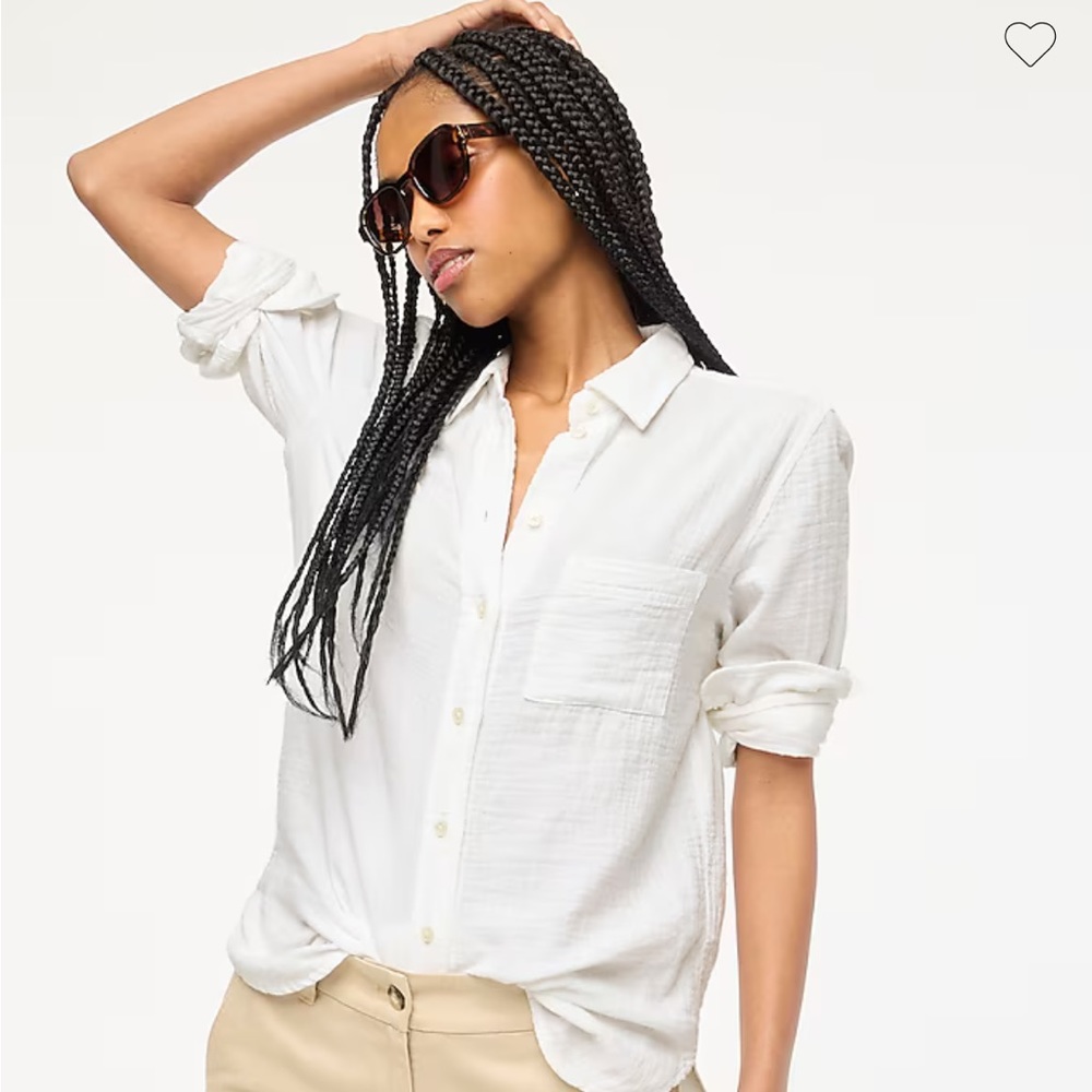 NWT J.Crew Factory Gauze button-up shirt in white